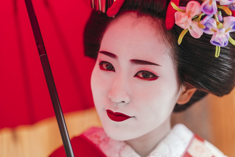 Portrait of a Maiko geisha in Gion Kyoto