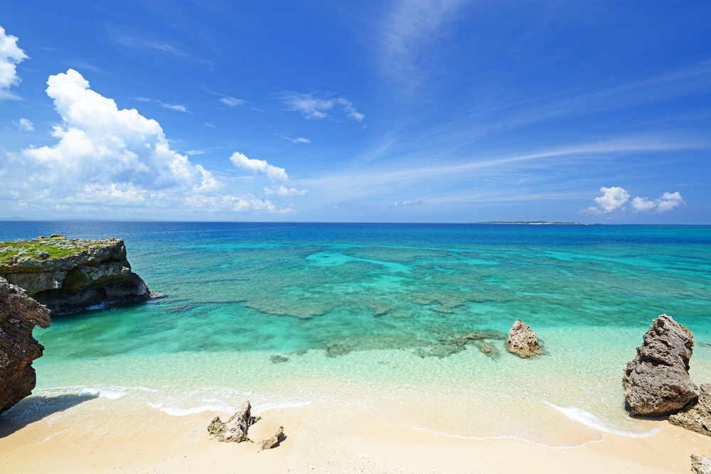 The blue sea and sky in Okinawa