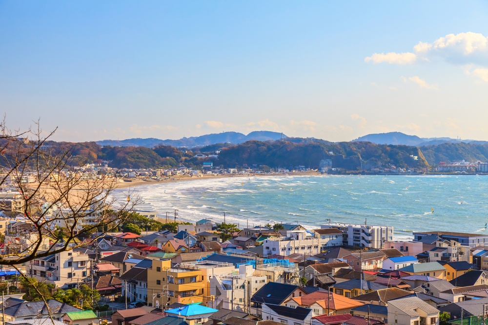 Enoshima bay, Enishima Island, Autumn season in Kamakura, Japan