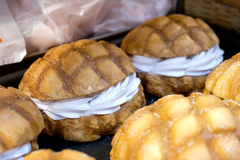 Delicious Japanese Melon Bread in Japan, Asakusa