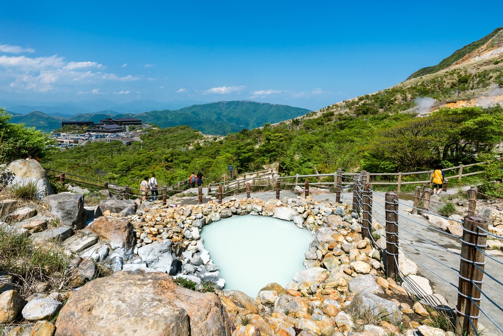 Owakudani sulphur hot spring near Lake Ashi in Hakone, Kanagawa