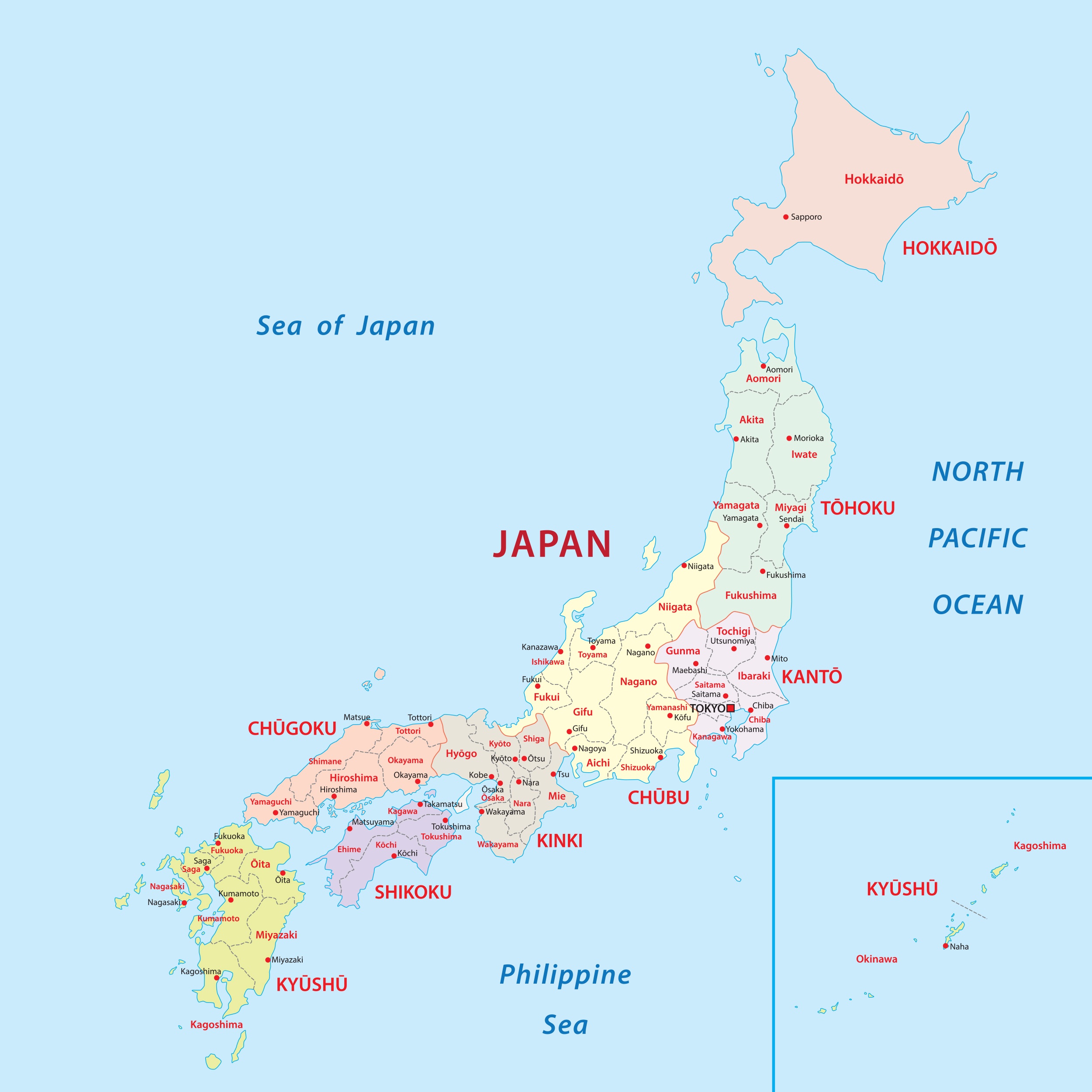 Map Of Japan With Cities - Best Map of Middle Earth