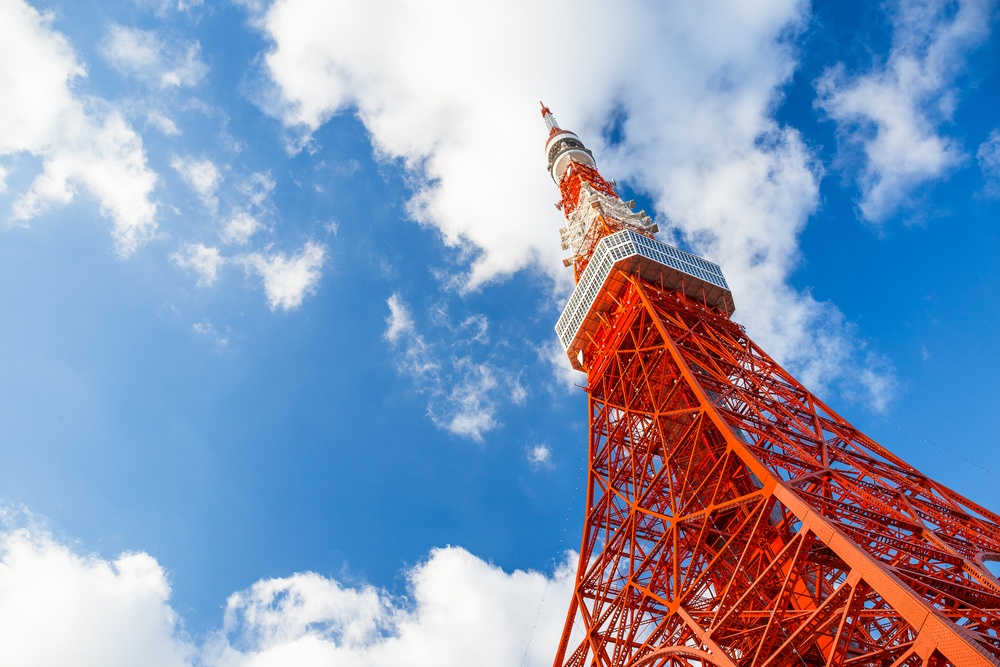 Tokyo tower with blue sky