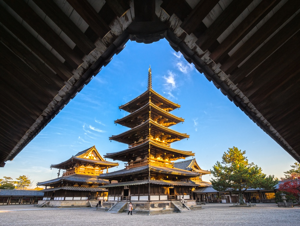 Horyu-ji Temple in Nara, Japan