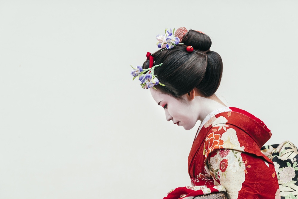 Portrait of a Maiko geisha in Gion Kyoto